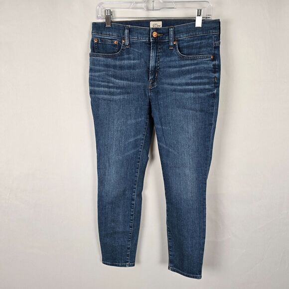 J. Crew Jeans Women's 29 Petite Blue 9" High Rise Toothpick Medium Wash - Picture 1 of 16